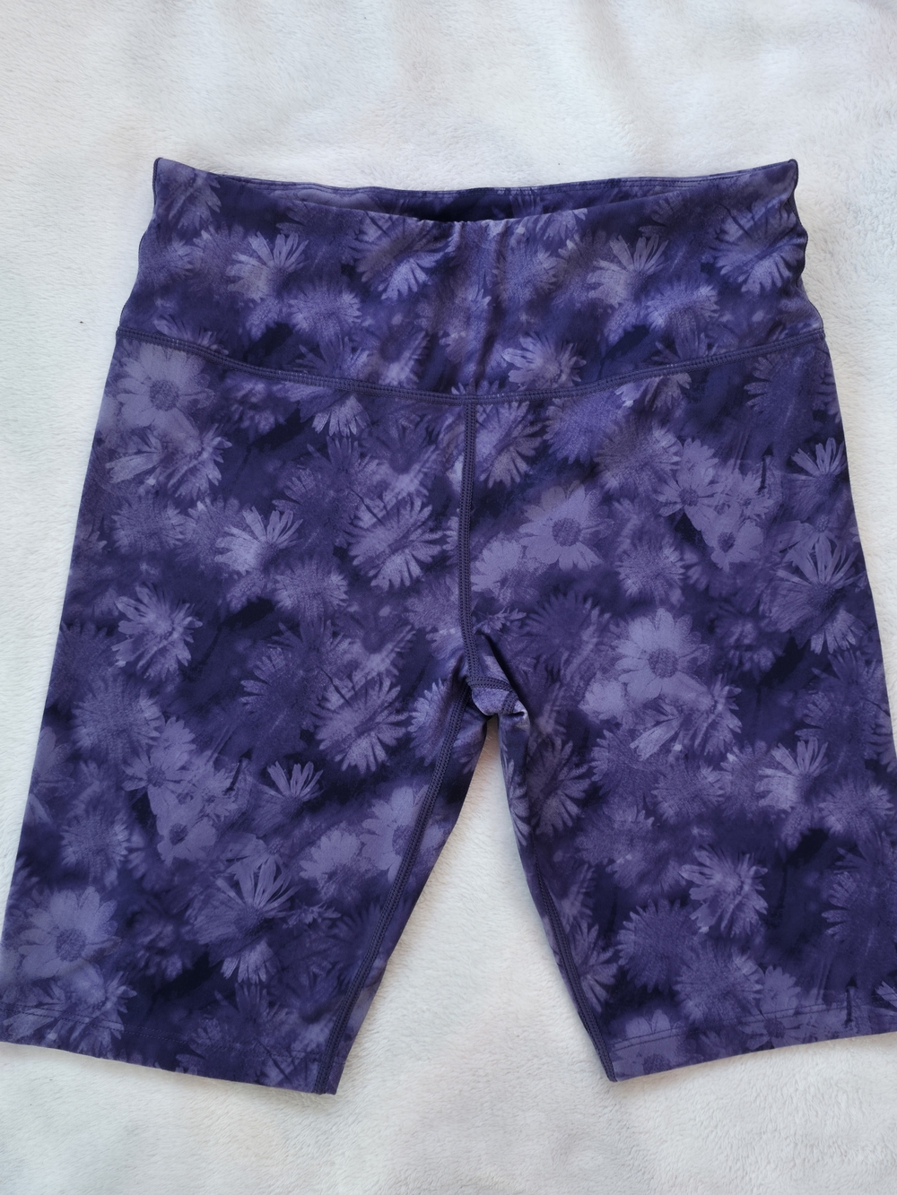 Mondetta Purple Floral Biker Shorts Girls L 14/16 Athleisure Activewear
